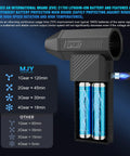 Powerful Cordless Electric Air Duster with 180000 RPM Brushless Motor 4 Gear Adjustable Speeds 7600mAh Rechargeable Battery