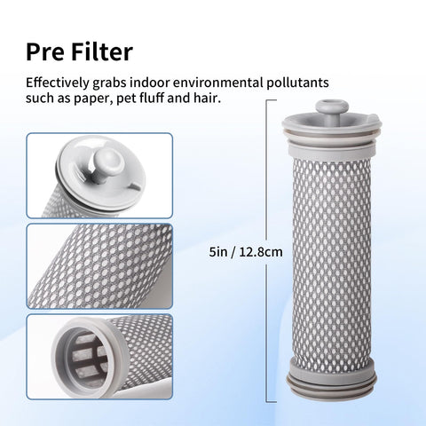 Four Pack Vacuum Filter Replacement Kit For A10 Hero A11 Hero Pure One S11 S12 PowerHero 11 Snap S12 Pro EX Cordless Vacuums High Efficiency Pre Filters