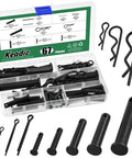 All In One 67 Piece Flat Head Cotter Pins Assortment Kit With R Clips Clevis Pins And Split Cotter Pins Stainless Steel Black Finish 11 Sizes For DIY Auto Home Improvement Projects Keadic