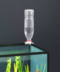 Pressure Fed Aquarium Water Refiller Automatic Fish Tank Level Regulator Screw On Mount with water bottle on fish tank
