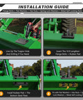 Installation guide for Beefy Workhorse 3/8 Inch Bolt On Tractor Bucket Grab Hook Grade 70 with backer plate and rubber pads