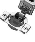 Close-up of 50 Pack 25 Pairs Soft Close Overlay Hidden Kitchen Cabinet Hinges Satin Nickel Stainless Steel Self Closing 35mm Cup 105 Degree Opening 3 Way Adjustable