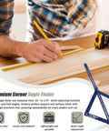 Dead On Corner Angle Finder Tool, Miter Saw Protractor With Bold Dual Scale Readouts, Digital Angle Gauge That Lands Spot On Interior And Exterior Measurements Fast For Precision Woodworking in use measuring wood.