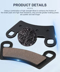 Front And Rear Brake Pads For Polaris Ranger XP 1000 2018-2023 showing semi-metallic texture and details.