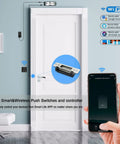 Wireless Magnetic Door Lock Kit With 400lb Holding Power, Remote And Smartphone App Control, WiFi Smart, installed on door