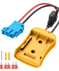 Battery Adapter For Dewalt 20V To Peg Perego Ride On Toy Conversion Kit with fuse holder and wire harness, ABS construction.
