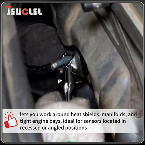Universal Oxygen Sensor Socket Wrench 22mm For Seven Eighths Inch O2 Sensor with flexible head in engine bay for easy installation