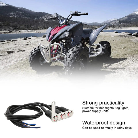 Quad bike with LED Illuminated Handlebar Switch With Stainless Steel Horn, Headlight, And Spot Lamp Control For Motorcycle ATV.