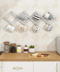 Accordion Style Wall Mounted Coat Rack With 13 Peg Hooks For Coats Hats Bags Mugs And Necklaces In Rustic White used for mugs