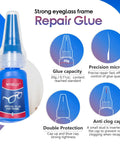 Clear Glasses Frames Glue For A Fast Fix And Bonding, Instant Strong Adhesive For Plastic Metal Wood Rubber Leather Eyewear