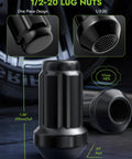 1/2-20 Lug Nuts Kit, 23-Piece Replacement For Jeep Wrangler JK Liberty Grand Cherokee, black 17mm hex, conical seat