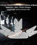 52 Leaf Thread Pitch Gauge Set With 60 Degree And 55 Degree Center Gauges displayed against industrial background