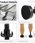 Product details of 20 Sets Adjustable Furniture Leg Levelers with 3 8 16 Threaded Feet Felt Pads and T Nuts for bar stools and cabinets.