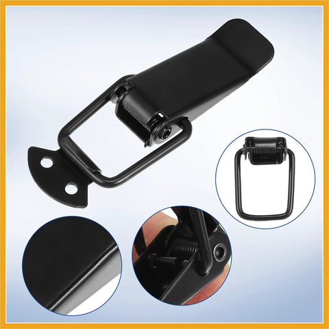 Universal Car Bumper Security Hook Clips With Quick Release Fasteners for Trunk and Fender Bumpers 105x33mm shown in black metal design