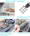 15-piece diamond drill bit set for ceramic and glass, 6–50 mm; diamond-coated bits for tile and stone.