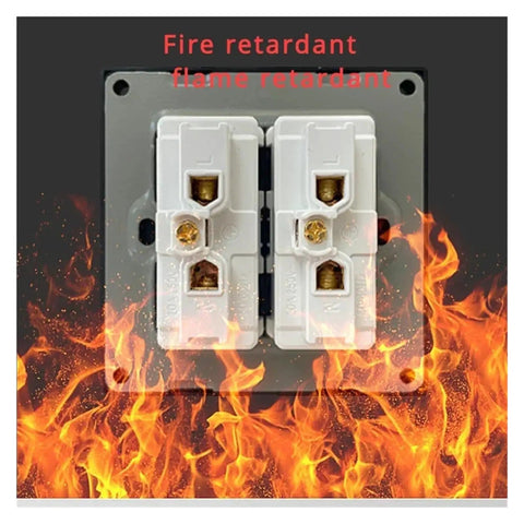 Smooth Touch Tempered Glass Wall Outlet Decked Out With Fast Charge USB Ports 20 Amp 2000 Watt Capacity with fire retarding features.