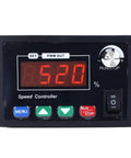 Badass 40A Dc Motor Speed Controller With Sharp Digital Display showing RPM settings and control buttons for forward and reverse.