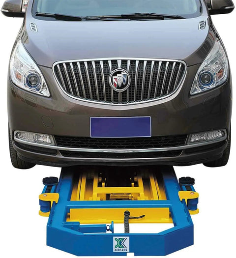 Auto Body Collision Repair Frame Machine With 7700 Lbs Loading Capacity And 60KN Pulling Power in use with a car