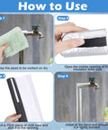 Step-by-step guide using 24 Pcs Pipe Insulation Foam Tubes And 4 Pcs Elbow Covers for freeze protection on outdoor spigot.