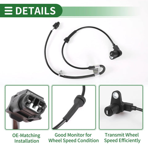 VekAuto ABS wheel speed sensor with harness and mounting bracket for Suzuki Swift 2005-2015 front left