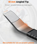 Close-up of a Bike Brake Pad Spreader Tool For Disc Brakes Caliper Compression Piston Press Tool with an 18 mm angled tip.