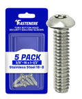 No Bull Tamper Resistant Torx Security Screws 3/8-16 X 1-1/2 Inch Stainless Steel Button Head Electrical Outlet Hardware For Wall Plates And Panels 5 Pack with packaging.