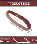 Premium 2 X 48 Inch Sanding Belts 80 Grit Aluminum Oxide Abrasive Paper For Belt Sander showing size and grit specifications.