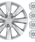 Set Of Four 16 Inch Steel Wheel Hubcaps Snap On Universal Fit Direct OEM Replacement For Most Cars Trucks And SUVs silver design