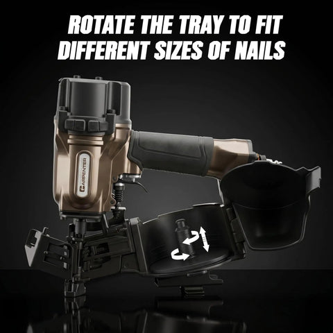 Professional Grade Pneumatic Roofing Nailer Badass Workhorse For Asphalt Shingle And Wood Siding Projects With High Capacity Coil Magazine And Smooth Trigger Action That Cuts Reload Time On Any Job Site Down To Nothing