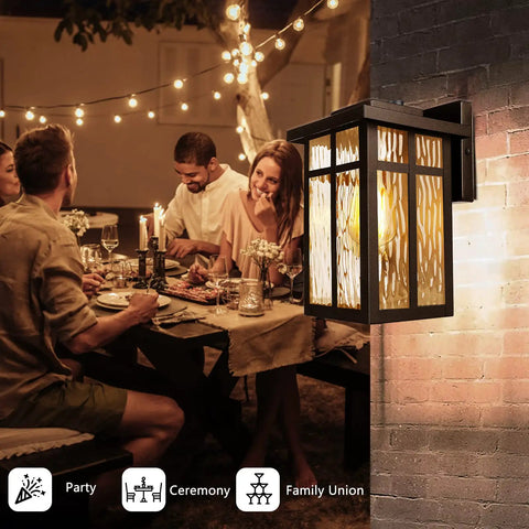 Outdoor Wall Light Fixtures Waterproof Porch Lanterns Dope Matte Black Exterior Sconce Lighting with group dining