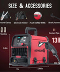 140A Gasless Flux Core MIG Welder 3 In 1 MIG MMA TIG Capabilities Portable 110V IGBT Inverter Welder with accessories