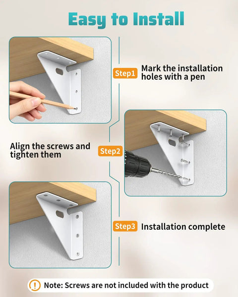 Installation process for Heavy Duty Metal Triangle Corner Brackets For Wood Projects Built For Serious Strength And Stability Premium Steel Braces