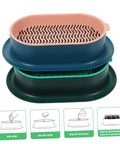 Hydroponic Cat Grass Planter Set Dual Pack For Easy Maintenance Catnip Plant Box Practical Cat Supplies For Indoor Cats Self Watering Mess Free Design Perfect Home Garden Kit, two stacked plastic planters