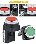 DPST 30mm Momentary Mushroom Head Push Button Switch for Industrial Control 1NO 1NC AC 250V 6A Heavy Duty, red and green buttons