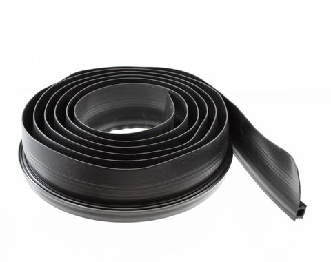 Premium Rubber Bug Seal Strip For Sliding Screen Doors 84 Inch cuttable black vinyl weather stripping rolled up for installation.