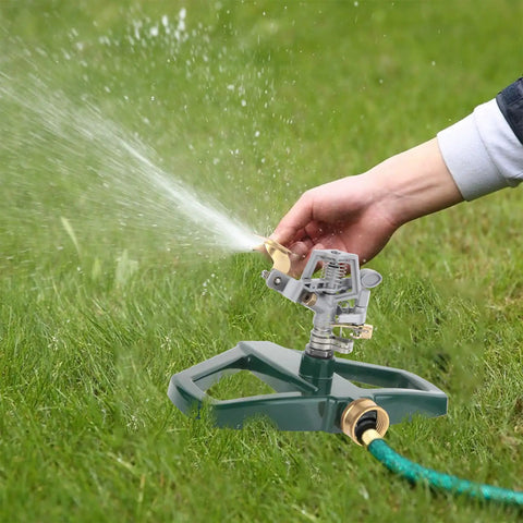 Heavy Duty Zinc Alloy Pulsating Impact Sprinkler For Yard And Lawn With Metal Base Adjustable Sprinkler Head in garden