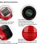 Solar Strobe Warning Light With Strong Magnetic Base Waterproof Outdoor Beacon detail with solar panel and magnet base.