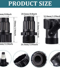 Image showing dimensions of Garden Expandable Hose Repair Kit With Faucet Adapters And Connectors 4 Sets Includes Shut Off Valves And 8 Rubber Gaskets For Three Quarter Inch Hoses Easy Plug And Play DIY Fix Leak Proof Hose System