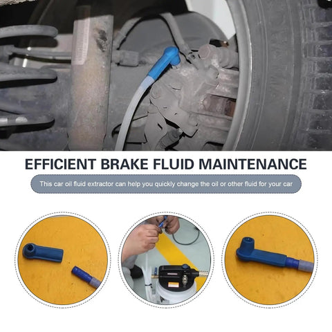 Flexible Brake Fluid Bleeder Hose With Adapter For Cars And Motorcycles shown in brake system setup