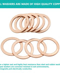 300Pcs Copper Flat Washers Sealing Washers Kit In 12 Sizes, showing stacks of copper washers on white background.