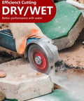 Pack Of 5 4 Inch Diamond Saw Blades For Angle Grinder cutting through masonry with water for a smooth finish.