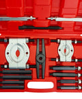 5 Ton Bearing Separator and Puller Set with 2 Inch and 3 Inch Jaw Bearing Splitter Remover Tool Kit in a red case