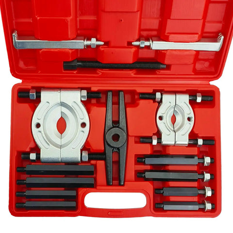 5 Ton Bearing Separator and Puller Set with 2 Inch and 3 Inch Jaw Bearing Splitter Remover Tool Kit in a red case