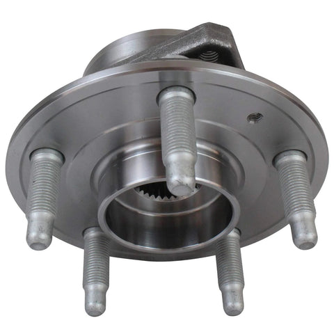 Front view of a wheel hub assembly from a Set Of 2 Front And Rear Wheel Bearing Hub Assemblies With Encoder And ABS For 2008-2019 Cadillac CTS