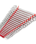 19 Piece Metric Combination Wrench Set With Rack, Angled Open Ends For Tight Spaces, 6 To 24 Mm, Durable Wrench Rack Included
