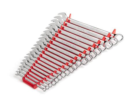 19 Piece Metric Combination Wrench Set With Rack, Angled Open Ends For Tight Spaces, 6 To 24 Mm, Durable Wrench Rack Included