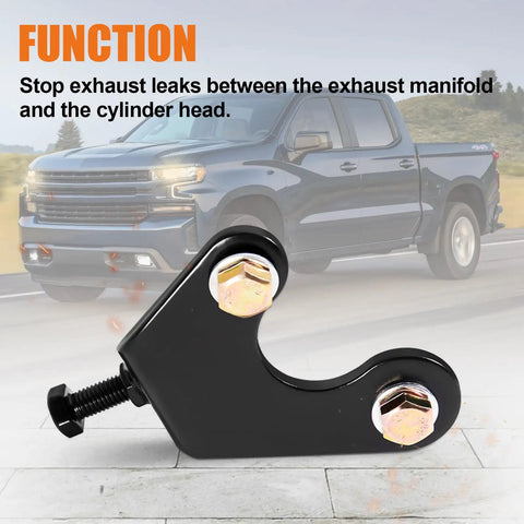 Function of Exhaust Manifold Bolt Repair Kit Fits GM Trucks And SUVs, heavy-duty bolt prevents exhaust leaks between manifold and head.