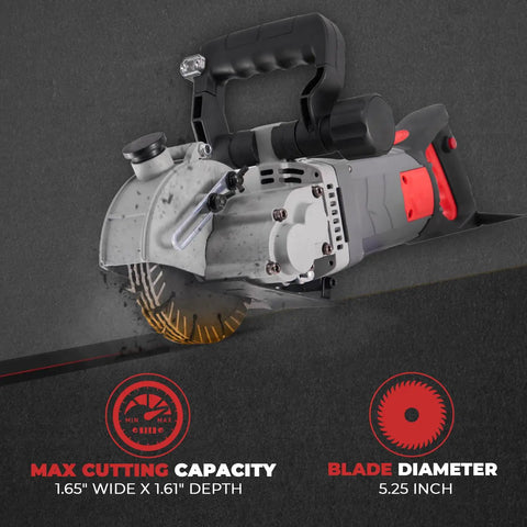 Pro Grade Wall Chaser Cutting Machine For Slotting Grooves In Concrete with max cutting capacity and 5.25 inch blade