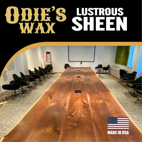 Meeting room with large wooden table using Super Hard Wood Wax For Ultra Durable Finish And Extra Lustrous Sheen That Builds On Super Duper Oil And Wood Butter Great For Lighter Woods Clear Wax Finish 9 Ounce Glass Jar