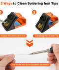 939D Plus Digital Soldering Station With 100W PID Temperature Control Fast Heating To 896F cleaning iron tip methods